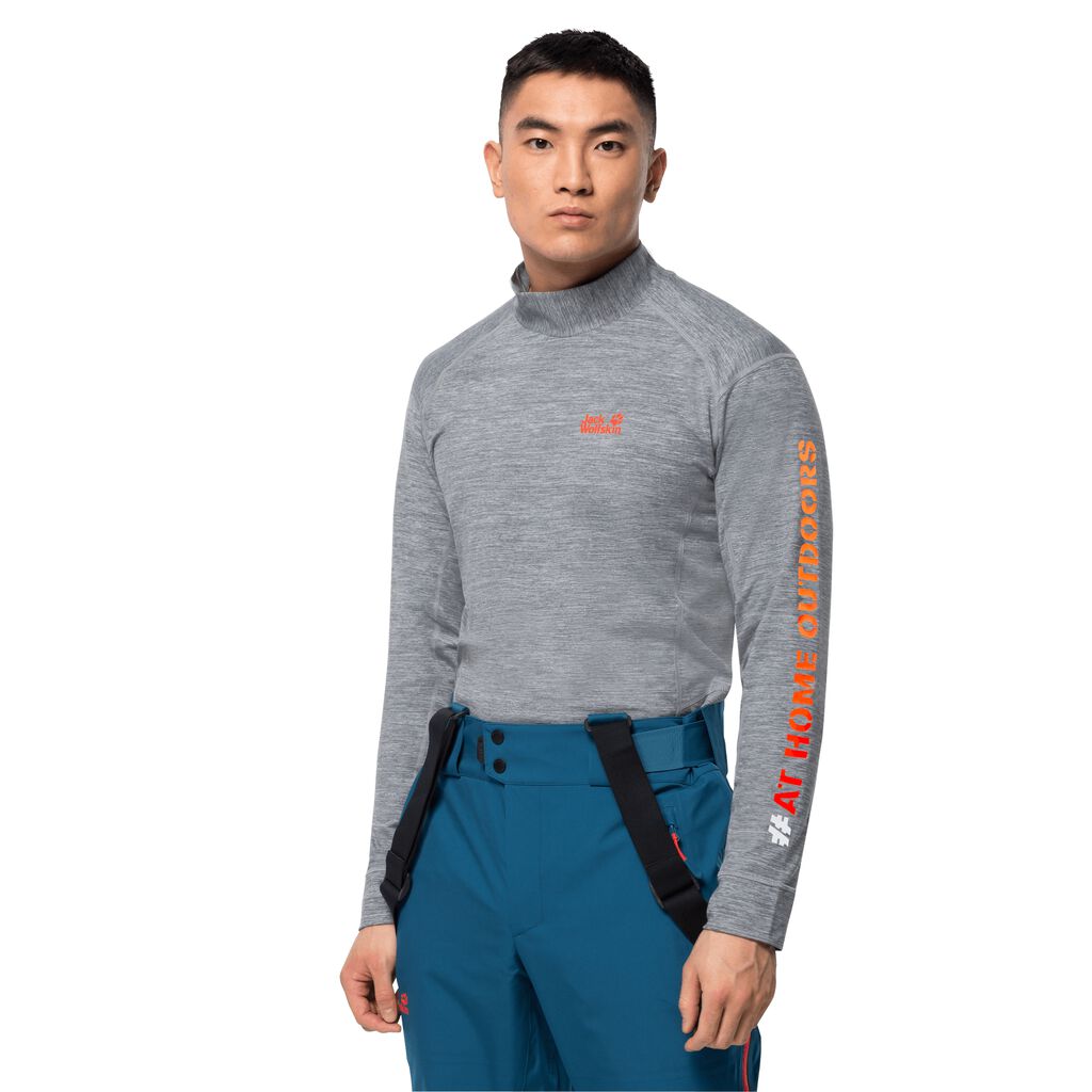 Jack Wolfskin SNOW SKY LONGSLEEVE μπλουζακια ανδρικα γκρι | GR4382248